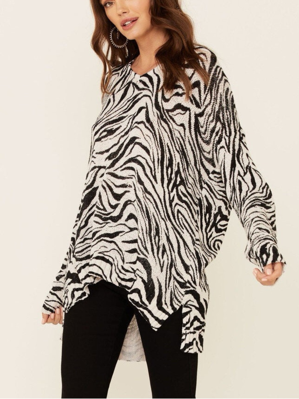 Show Me Your Mumu Zebra Print Hug Me Pullover Sweater